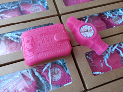 Набор Леди - Кошелек 100долларов розовый, Часы розовые, М-0220076