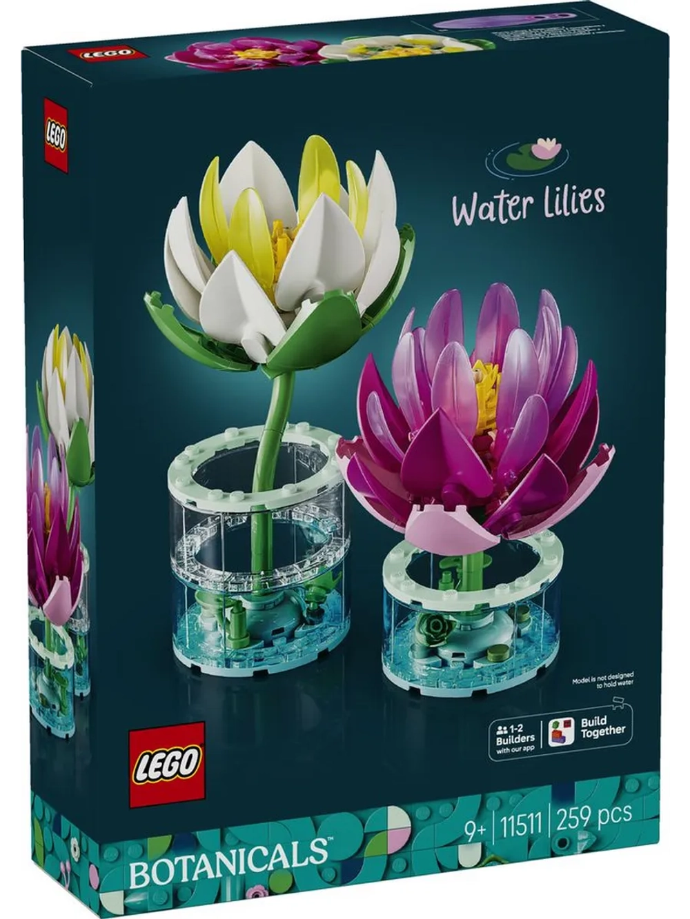 Конструктор LEGO Botanicals 11511 Водяные Лилии, белый/розовый