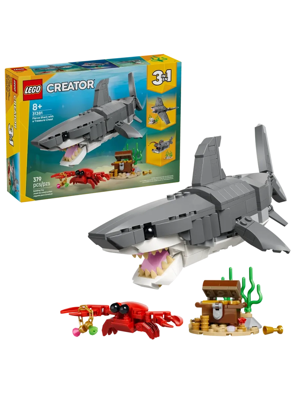 Конструктор LEGO Creator 31381 Злобная акула и сундук с сокровищами 3в1