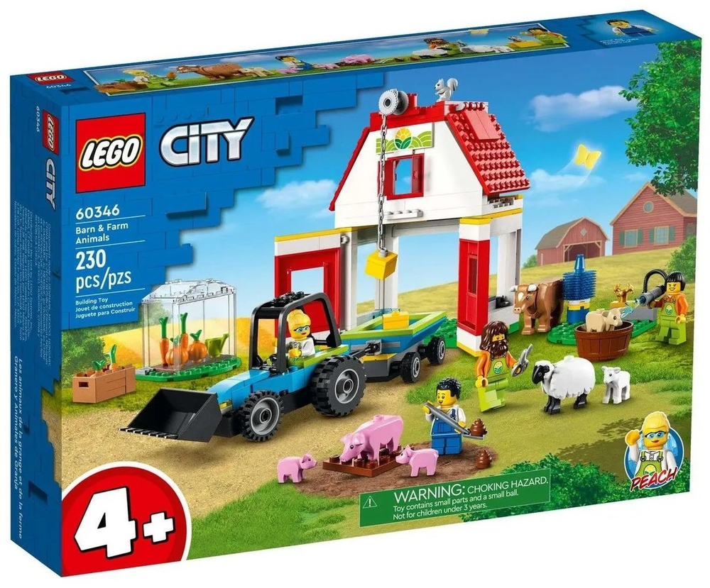 Конструктор LEGO City Ферма и амбар с животными | 60346