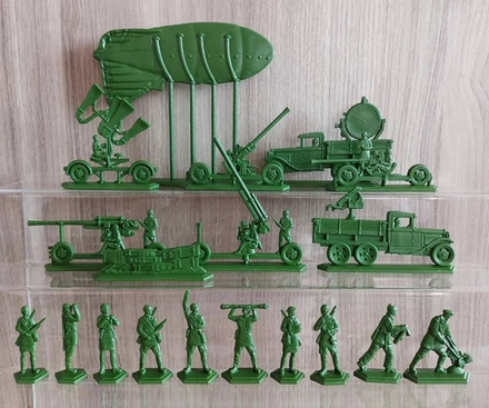 Солдатики. Большой набор ПВО 1941. Цвет Хаки.