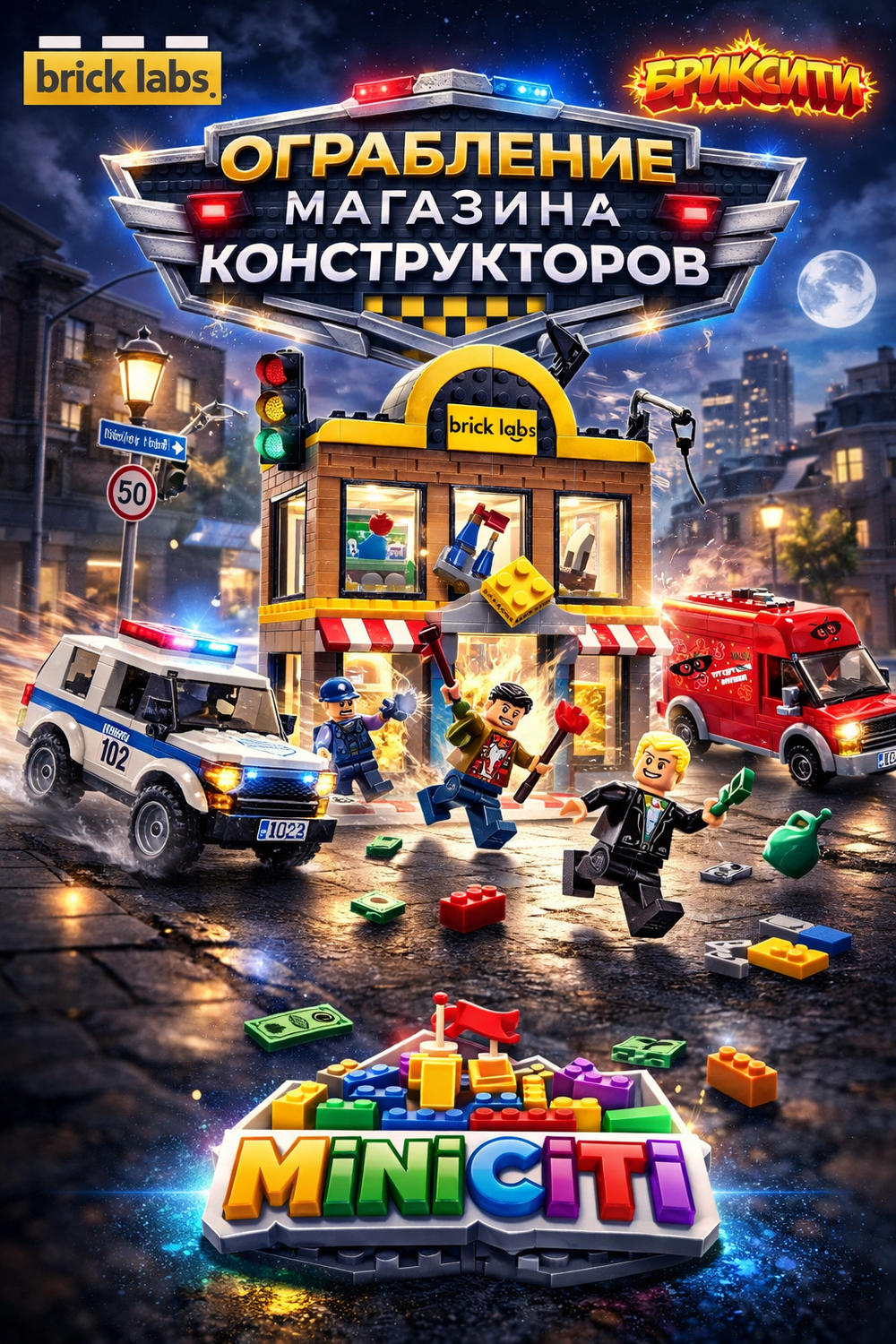 Конструктор Brick Labs Бриксити AB-1309 Ограбление магазина конструкторов