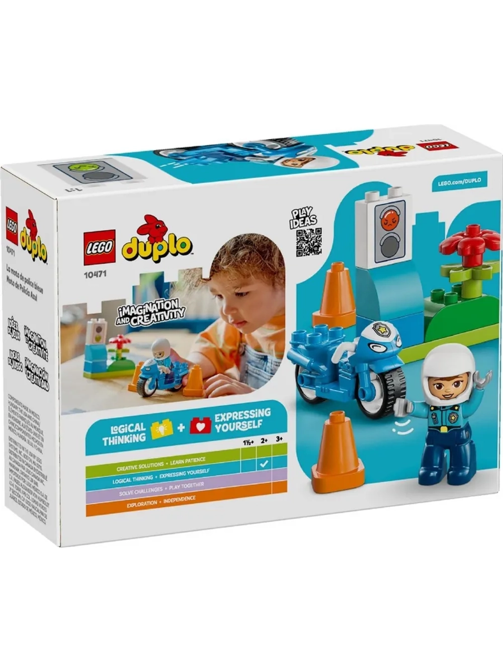 Конструктор LEGO DUPLO 10471 Синий полицейский мотоцикл