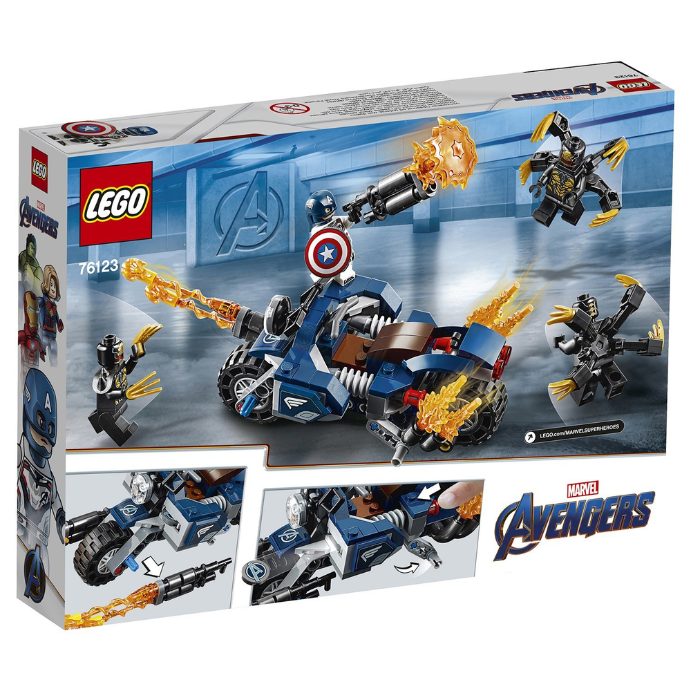 Конструктор LEGO Marvel Super Heroes Капитан Америка Атака Аутрайдеров | 76123