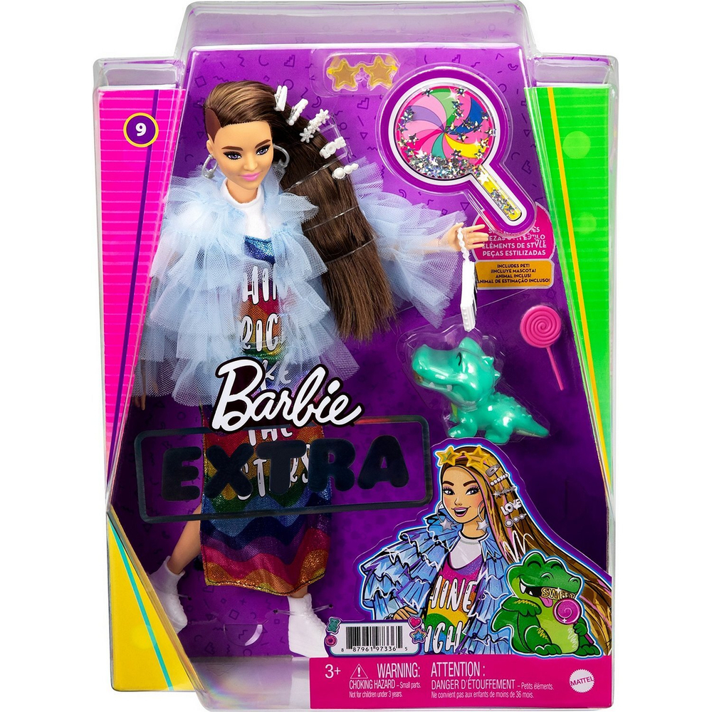 Кукла Barbie Экстра в радужном платье | GYJ78