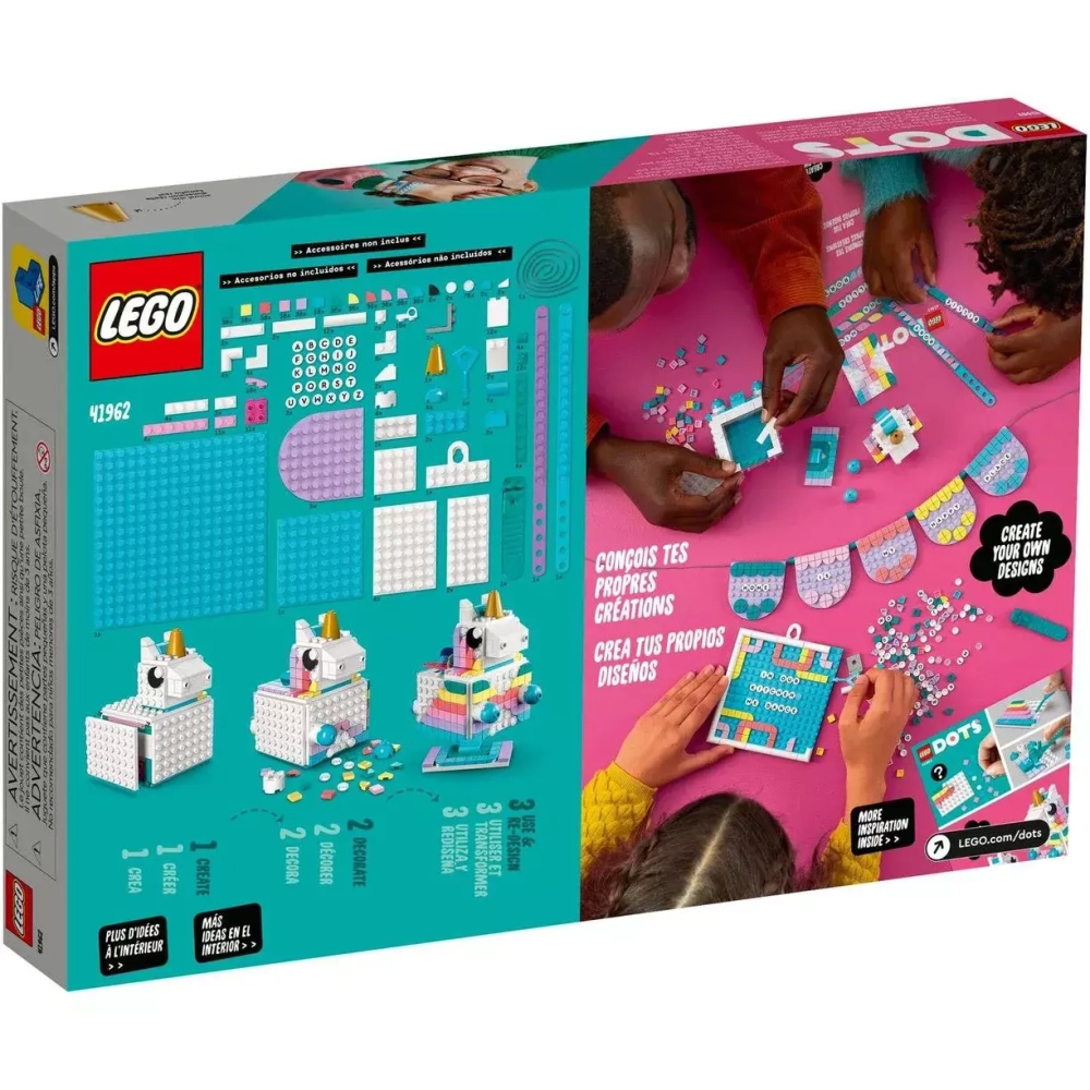 Конструктор LEGO DOTS Творческий семейный набор Единорог | 41962