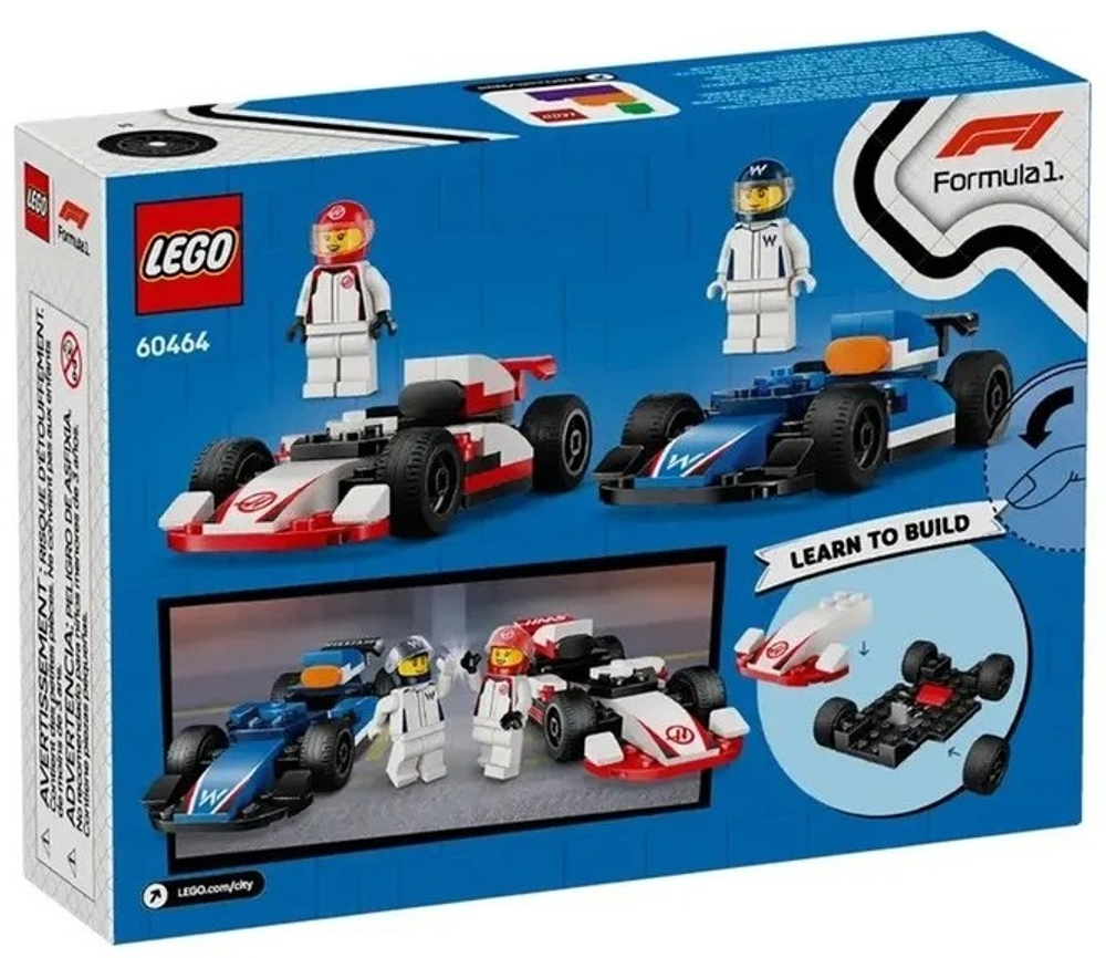 Конструктор LEGO City 60464 Болиды F1 Williams Racing и Haas F1