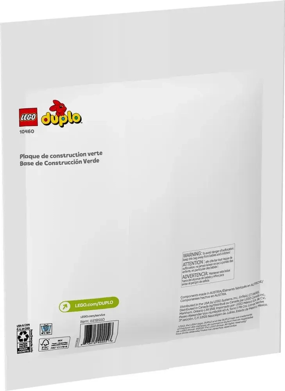 Конструктор LEGO DUPLO 10460 Зеленая строительная плита