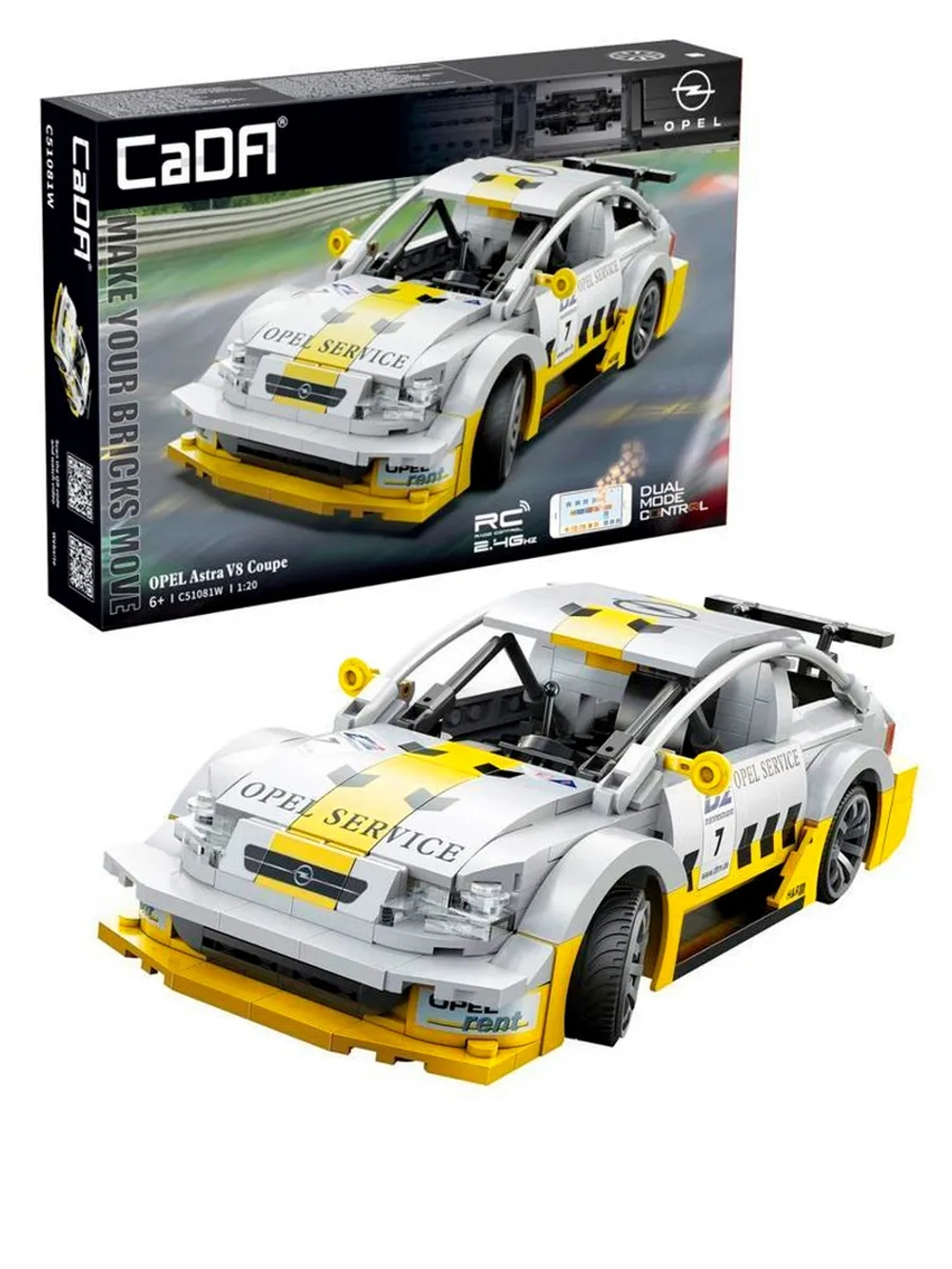 Конструктор CaDA радиоуправляемый Opel Astra V8 Coupe масштаб 1:20, 330 элементов - C51081W