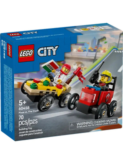 Конструктор LEGO Сity 60458 Гоночный набор миникаров: Пицца против пожарной машины