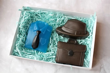 Набор Джентельмена №2 - Рубашка с галстуком чер., Шляпа, Портфель