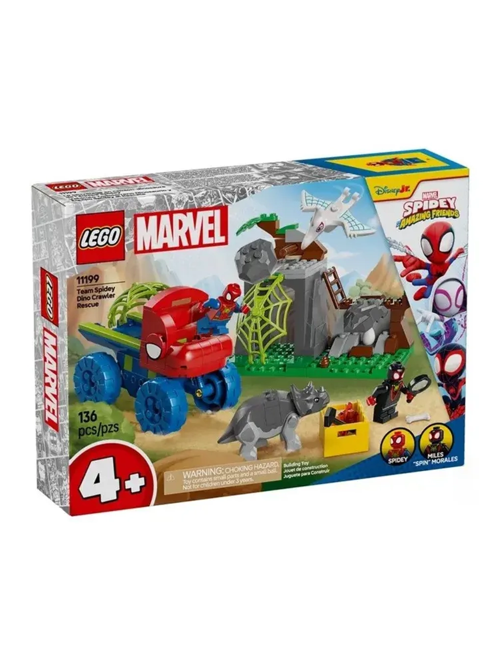 Конструктор LEGO Marvel Команда Паучков на спасательной миссии в грузовике-динозавре 11199