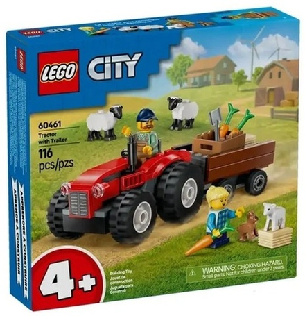 Конструктор LEGO Сity Красный фермерский трактор с прицепом и овцами | 60461