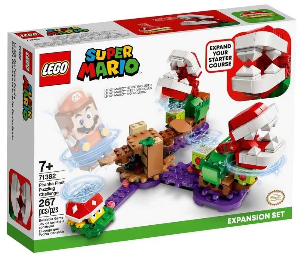 Конструктор LEGO Super Mario дополнительный набор загадочное испытание растения-пираньи | 71382