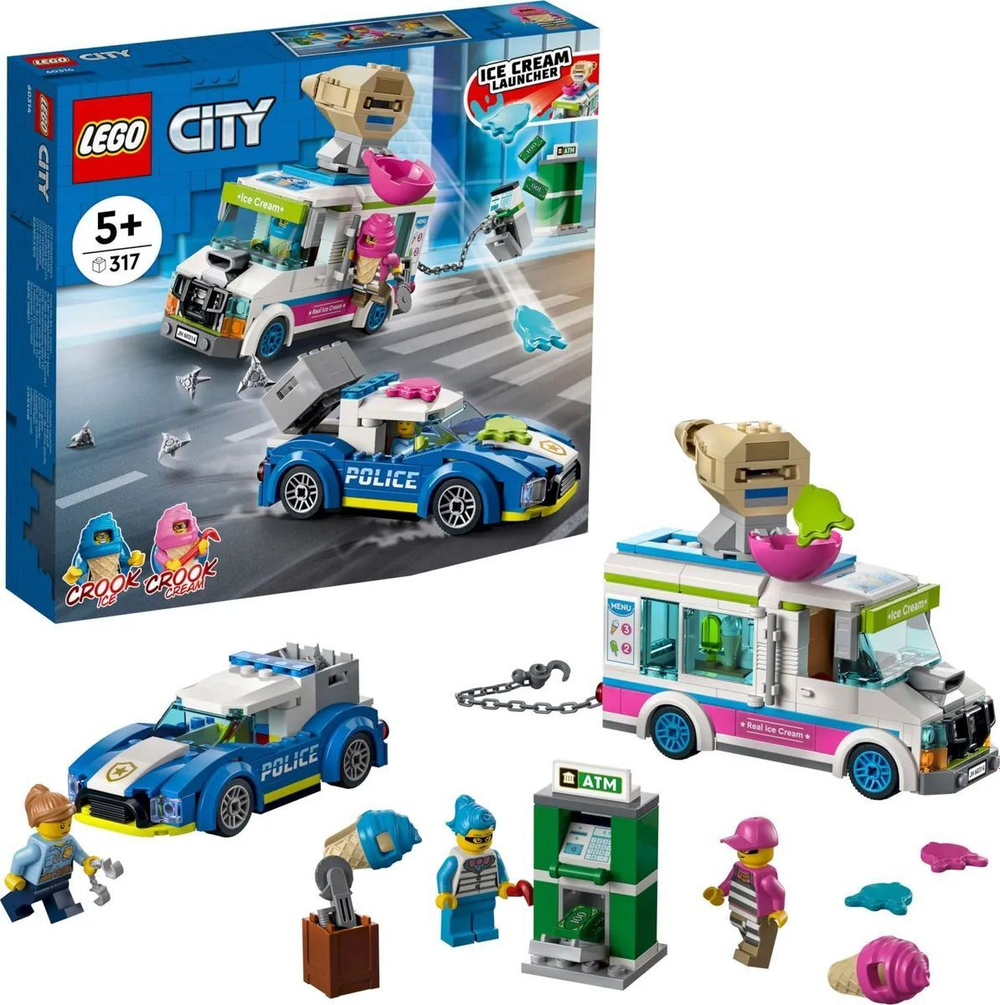 Конструктор LEGO City Погоня полиции за грузовиком с мороженым | 60314