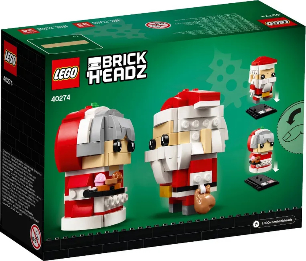 Конструктор LEGO BrickHeadz Семья Деда Мороза | 40274