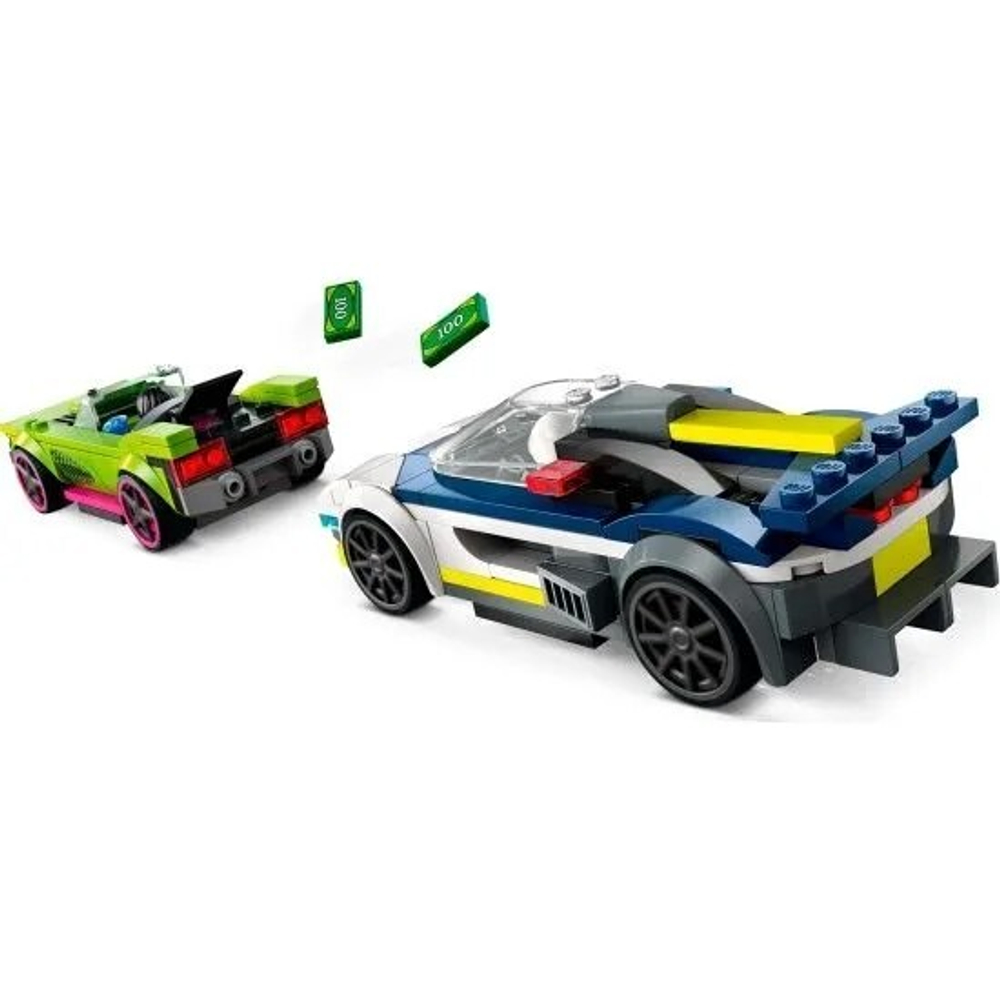 Конструктор LEGO City Погоня на полицейской машине и маслкаре | 60415