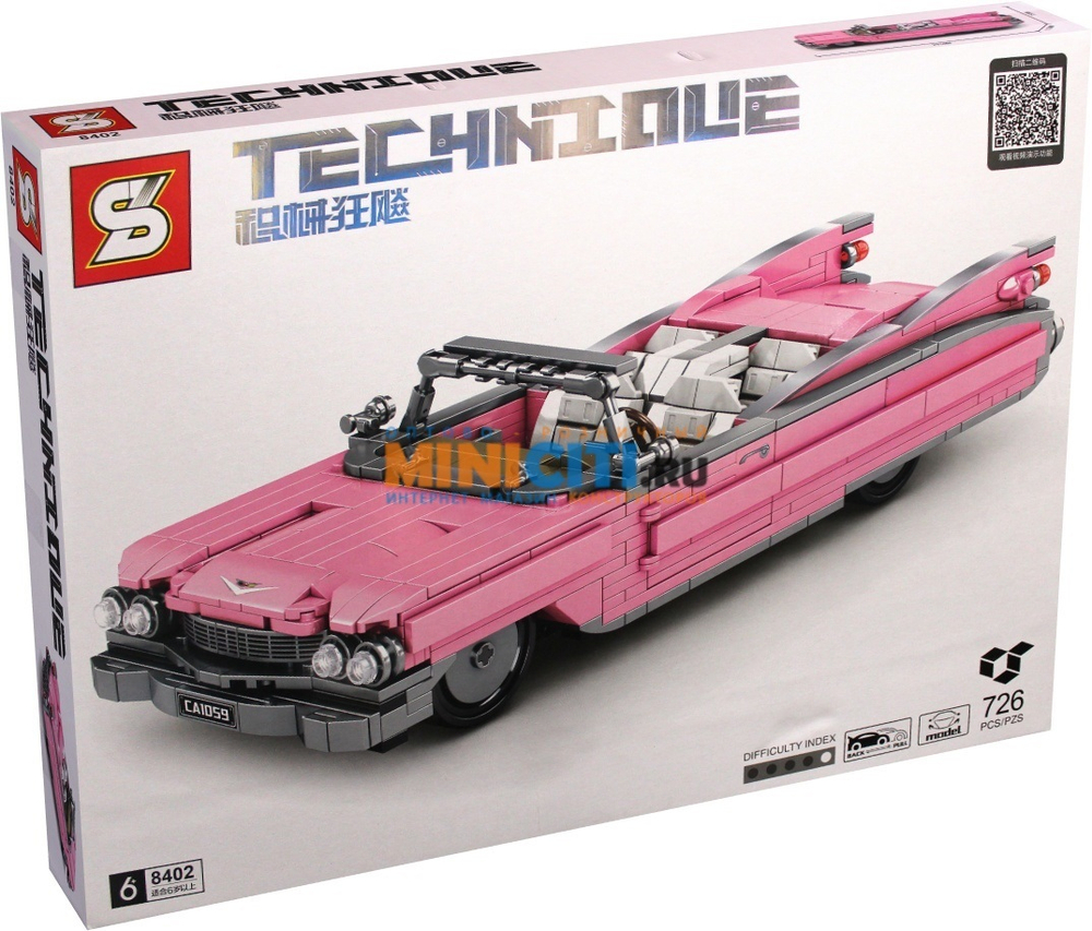 Конструктор Розовый ретро-кабриолет Cadillac | SY8402
