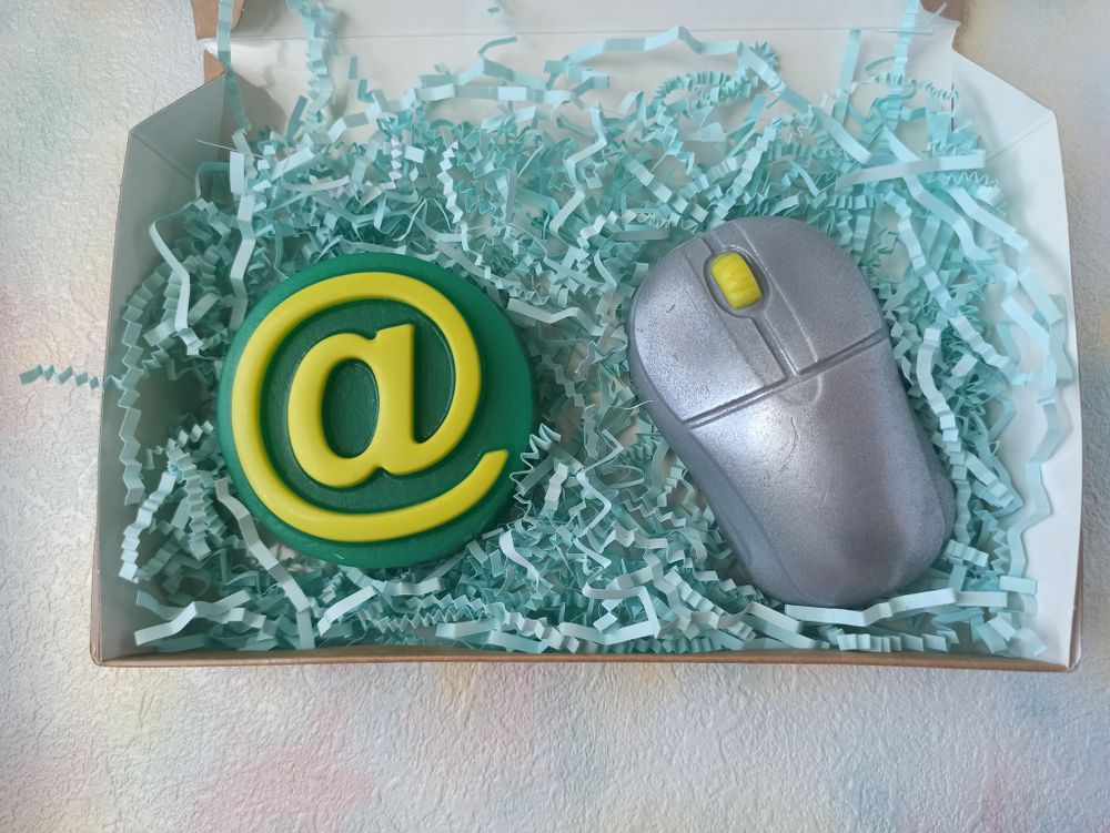 Набор Хакера - Собачка - электронная почта зелен., Мышь компьютерная - серебро желт., М-0220064