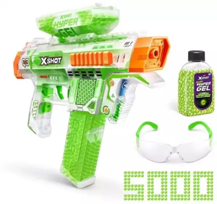 Игровой набор ZURU X-Shot HYPERGEL GLOW IN THE DARK Найтстрайкер (бластер, 5000 сн.-гр., защ. очки) 36782