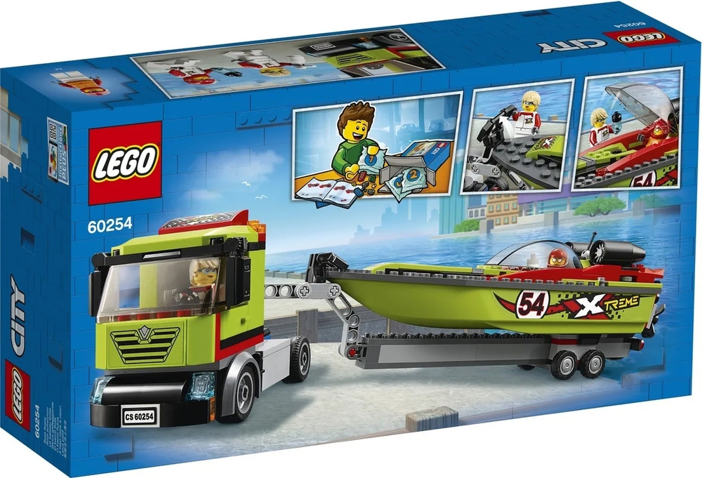 Конструктор LEGO City Great Vehicles Транспортировщик скоростных катеров | 60254