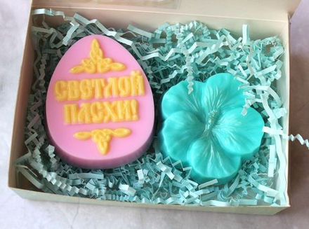 Набор Пасхальный Яйцо розовое, Гибискус голубой