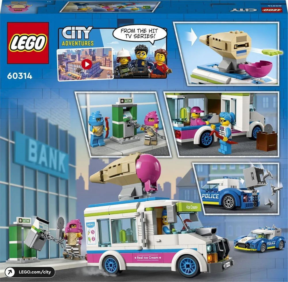 Конструктор LEGO City Погоня полиции за грузовиком с мороженым | 60314