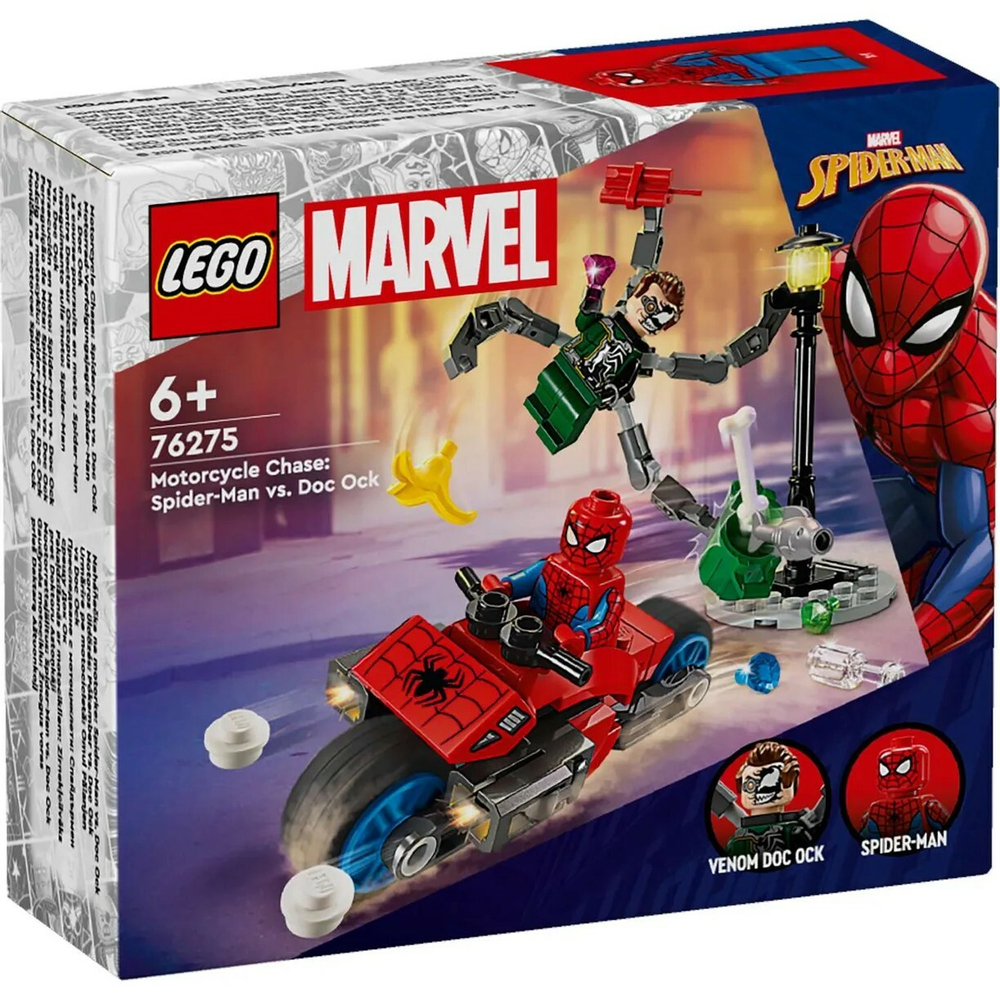 Конструктор LEGO Super Heroes Погоня на мотоцикле: Человек-паук против Дока Ока | 76275