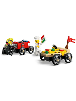 Конструктор LEGO Сity 60458 Гоночный набор миникаров: Пицца против пожарной машины