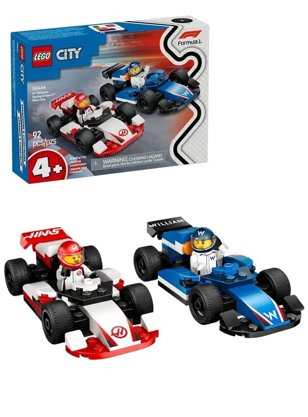 Конструктор LEGO City 60464 Болиды F1 Williams Racing и Haas F1