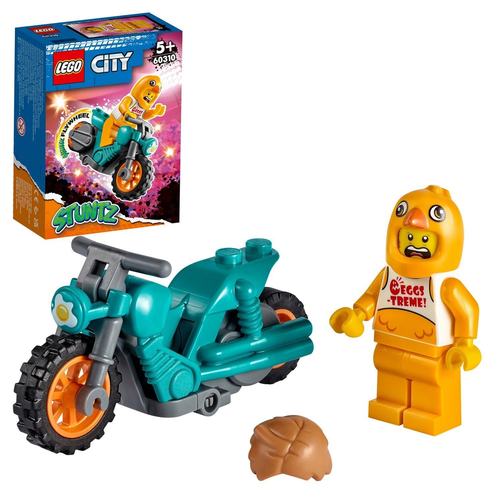 Конструктор LEGO City Stuntz Трюковый мотоцикл с цыплёнком | 60310