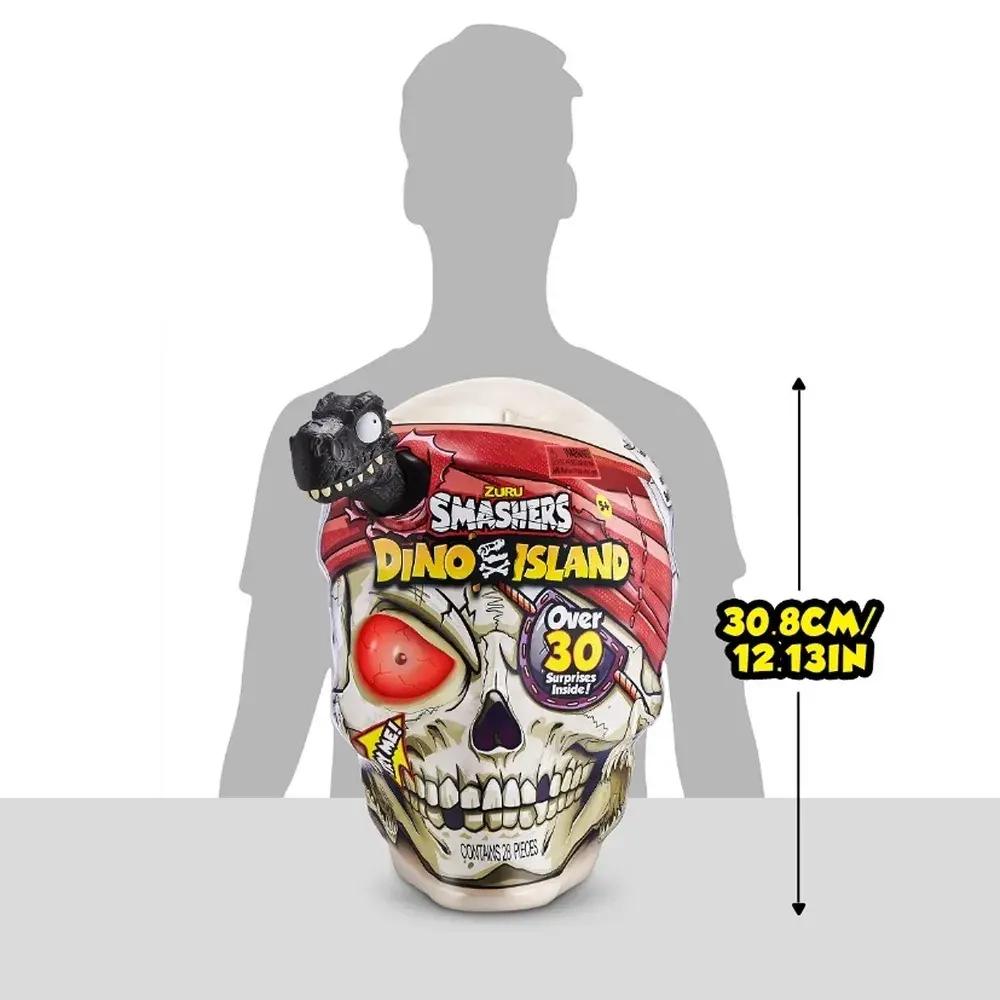 Игрушка-сюрприз ZURU SMASHERS Dino Island Giant Skull Остров динозавров, гигантский череп (красный) | 7488-r