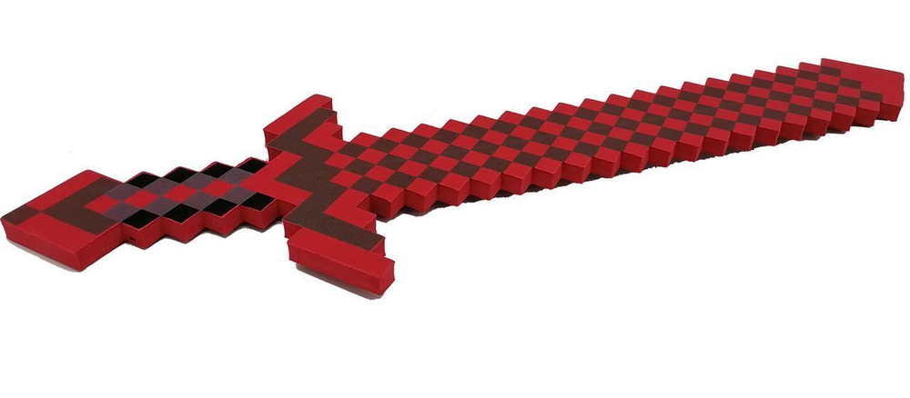 Огненый Красный меч Майнкрафт (Minecraft) большой 75 см (пена EVA), mo0006
