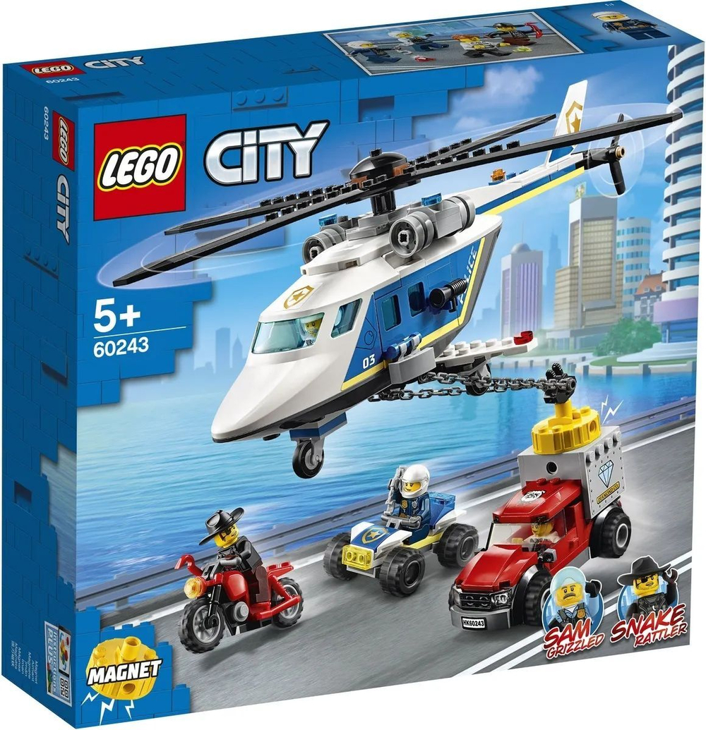 Конструктор LEGO City Police Погоня на полицейском вертолёте | 60243