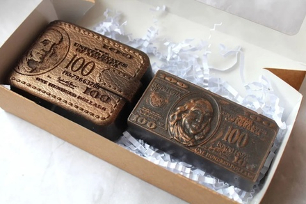 Набор Портмоне 100 долларов, Купюра 100 долларов коричневый