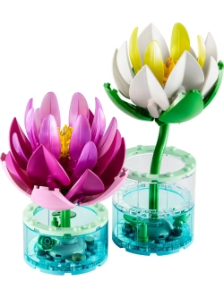 Конструктор LEGO Botanicals 11511 Водяные Лилии, белый/розовый