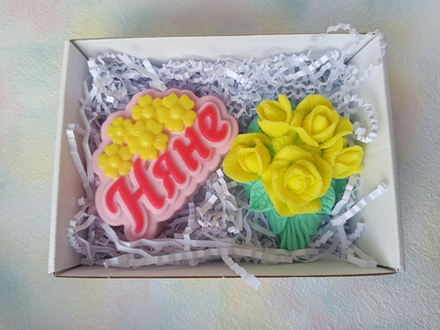 Набор Няне - Надпись, Букет желт.роз, М-0220063