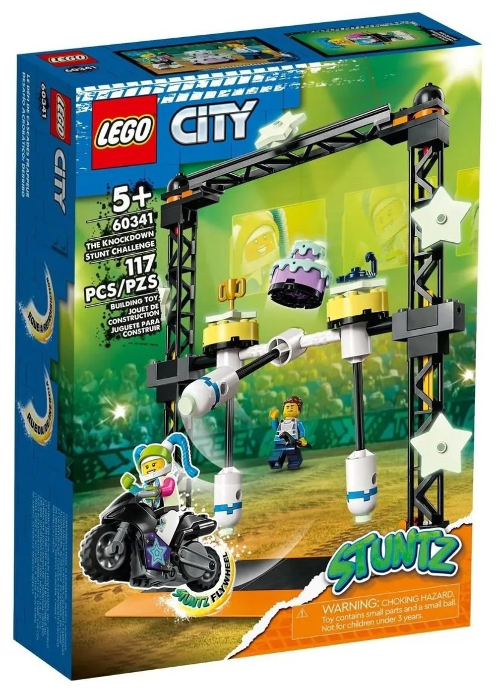 Конструктор LEGO City Вызов трюков с нокдауном мультицвет | 60341