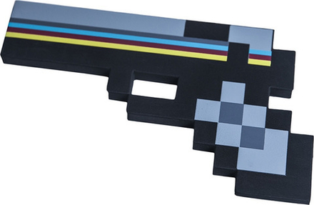 Пистолет пиксельный чёрный Майнкрафт (Minecraft) 23 см (пена EVA), mo0016