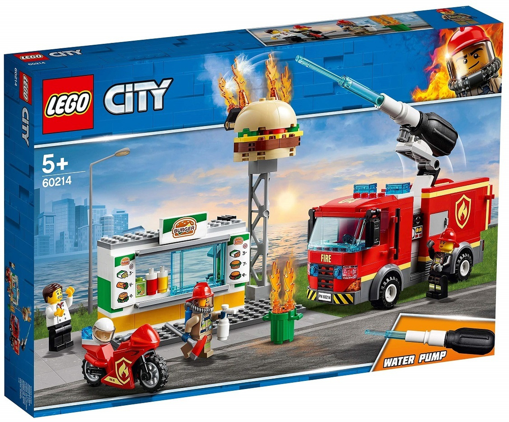 Конструктор LEGO City Fire Пожар в бургер-кафе | 60214