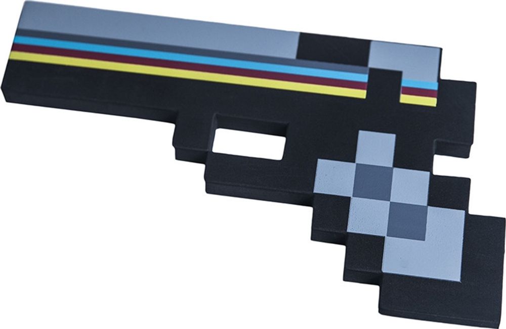 Пистолет пиксельный чёрный Майнкрафт (Minecraft) 23 см (пена EVA), mo0016