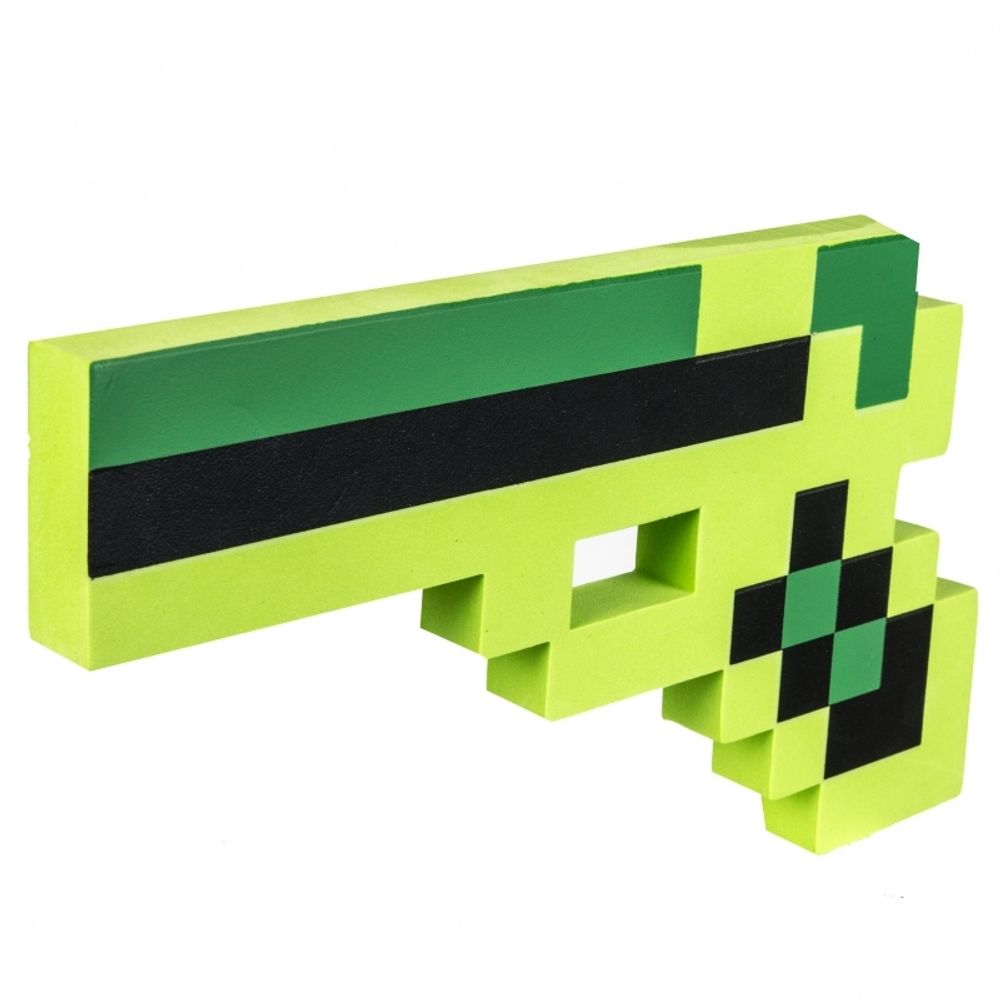 Пистолет пиксельный жёлтый Майнкрафт (Minecraft) 23 см (пена EVA), mo0018