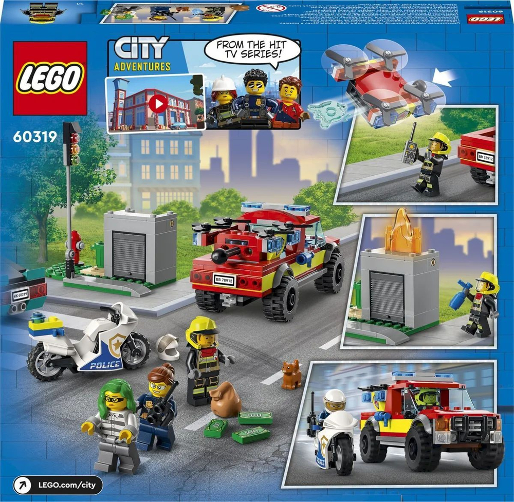 Конструктор LEGO City Пожарная бригада и полицейская погоня | 60319