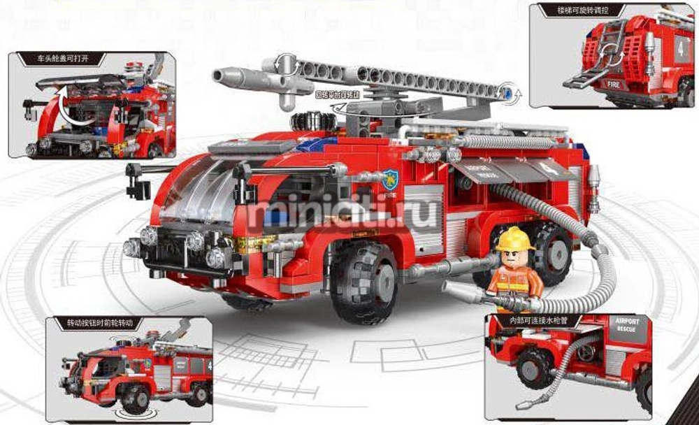 Конструктор Пожарный аэродромный автомобиль | XB-03028