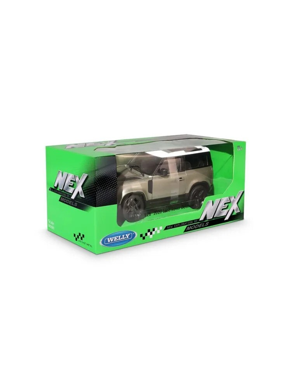 Машинка металлическая Welly 1:24 2020 LAND ROVER DEFENDER, серебристая | 24110W