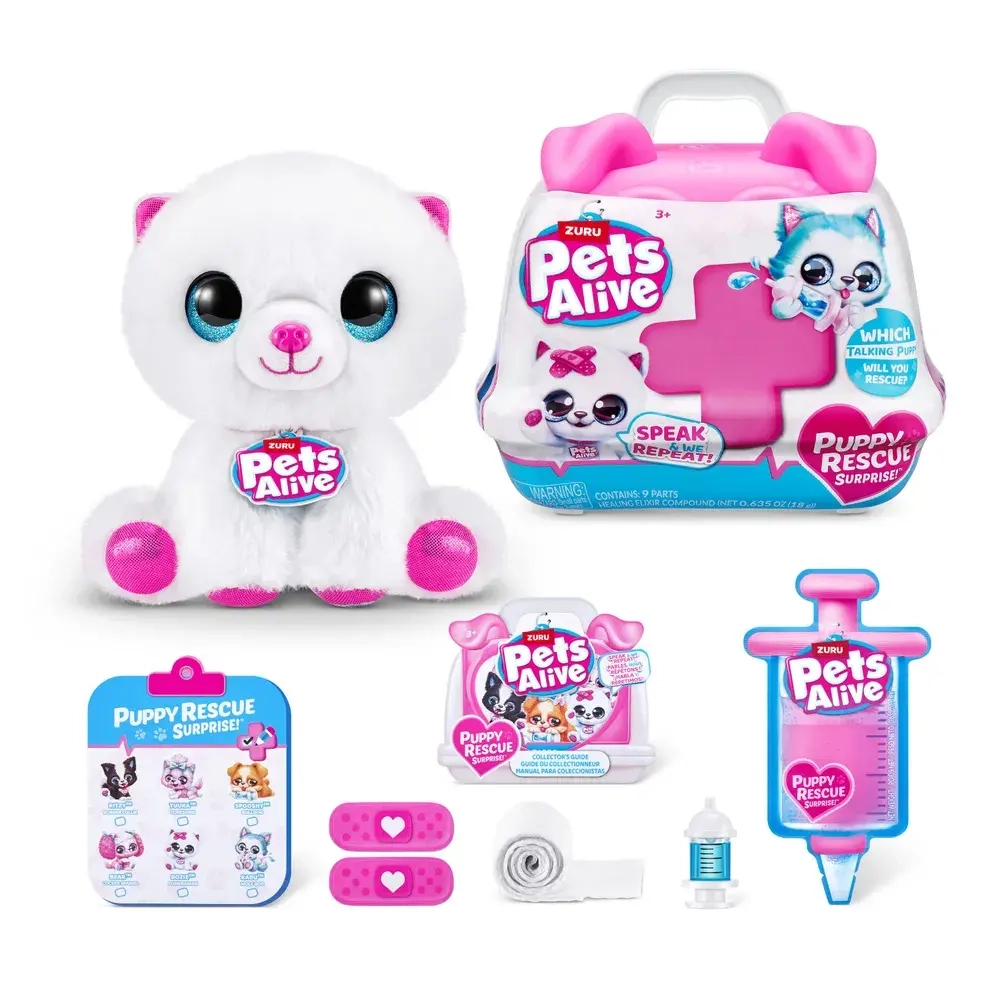 Игровой набор доктора ZURU Pets Alive Rescue Интерактивная собака Сюрприз 9540