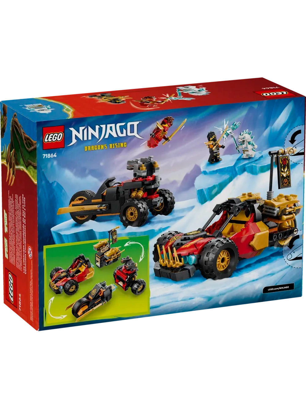 Конструктор LEGO NINJAGO 71864 Комбинируемый автомобиль Кая и Коула