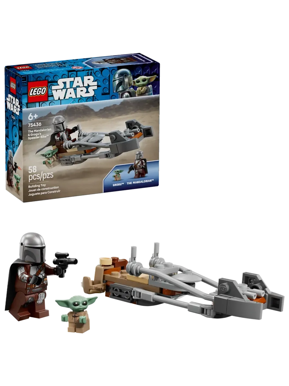 Конструктор LEGO Star Wars 75436 Спидербайк мандалорца и Грогу
