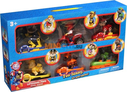 Набор 6 героев на транспорте Щенячий Патруль | 1021A