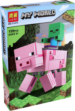Большие фигурки Minecraft, Свинья и Зомби-ребёнок | 21157, 11473